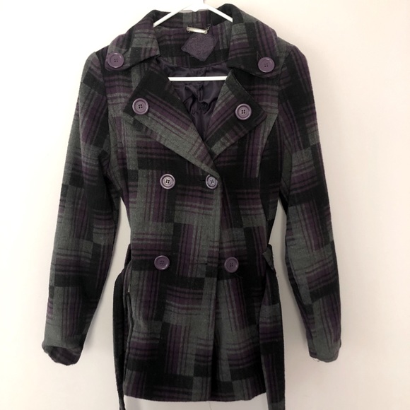 Jou Jou Purple Plaid Jacket Sz S